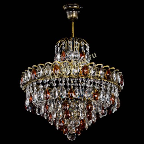 Люстра Грация №5 с подвесом под бронзу Чайная в Химках Гусь Хрустальный