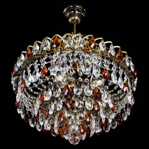 Люстра Грация №5 с подвесом под бронзу Чайная в Химках Гусь Хрустальный