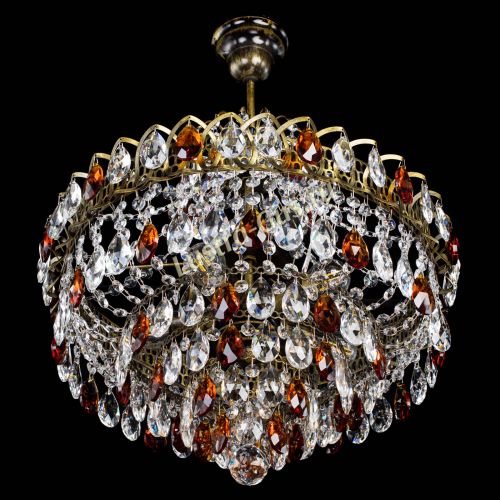 Люстра Грация №5 с подвесом под бронзу Чайная в Химках Гусь Хрустальный