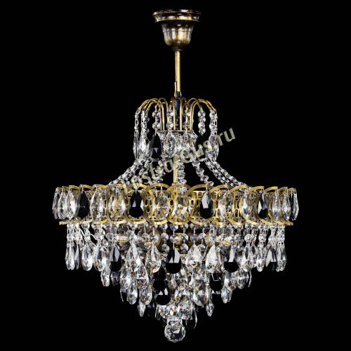 Люстра Грация №5 с подвесом под бронзу Черная в Химках Гусь Хрустальный