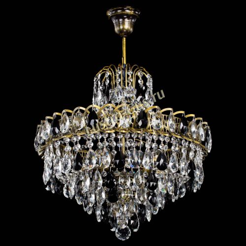 Люстра Грация №5 с подвесом под бронзу Черная в Химках Гусь Хрустальный