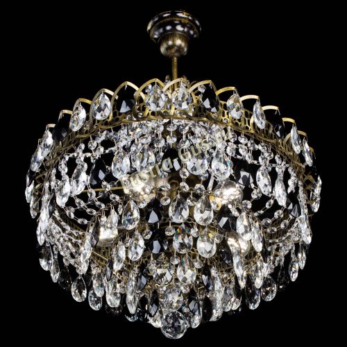 Люстра Грация №5 с подвесом под бронзу Черная в Химках Гусь Хрустальный