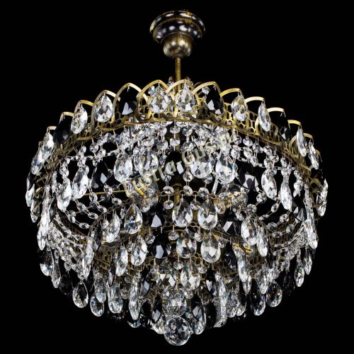 Люстра Грация №5 с подвесом под бронзу Черная в Химках Гусь Хрустальный