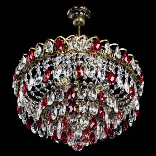Люстра Грация №5 с подвесом под бронзу Красная в Химках Гусь Хрустальный