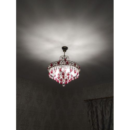 Люстра Грация №5 с подвесом под бронзу Красная в Химках Гусь Хрустальный