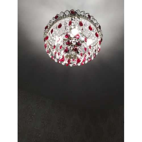 Люстра Грация №5 с подвесом под бронзу Красная в Химках Гусь Хрустальный