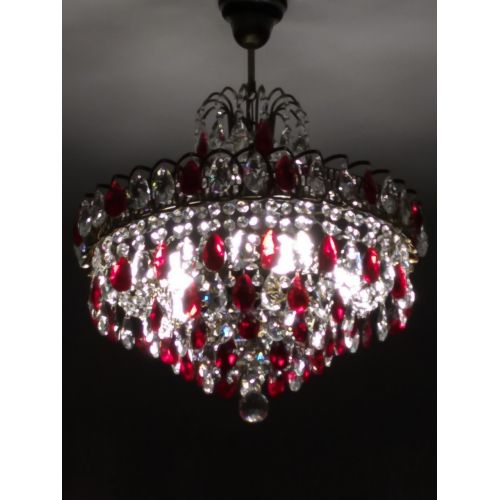 Люстра Грация №5 с подвесом под бронзу Красная в Химках Гусь Хрустальный