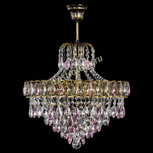 Люстра Грация №5 с подвесом под бронзу Розовая в Химках Люстра Грация №5 с подвесом под бронзу Розовая в Химках