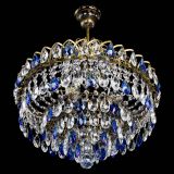 Люстра Грация №5 с подвесом под бронзу Синяя в Химках