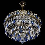 Люстра Грация №5 с подвесом под бронзу Синяя в Химках