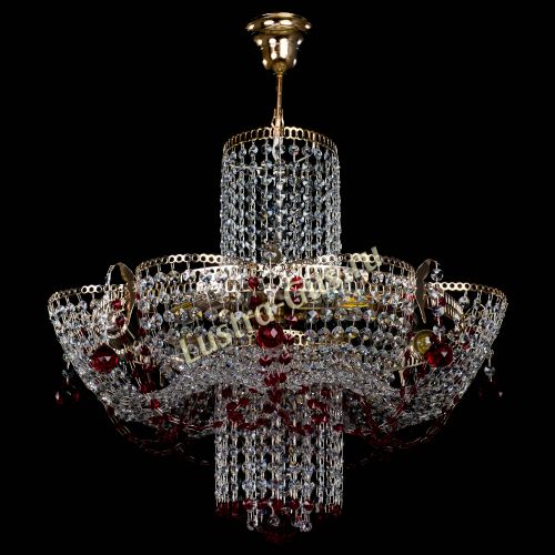 Люстра Камея №6 подвесная красная в Химках Гусь Хрустальный