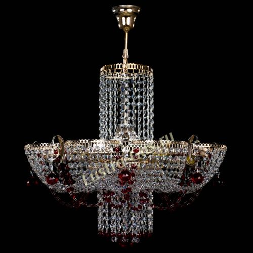 Люстра Камея №6 подвесная красная в Химках Гусь Хрустальный