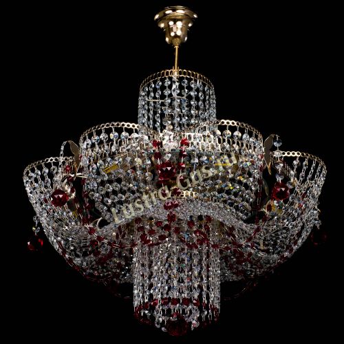 Люстра Камея №6 подвесная красная в Химках Гусь Хрустальный