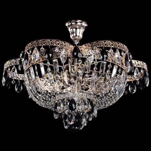 Люстра Камея Флора №5 с подвесом Черная в Химках Гусь Хрустальный
