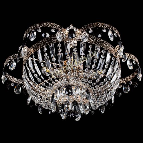 Люстра Камея Флора №5 с подвесом Черная в Химках Гусь Хрустальный