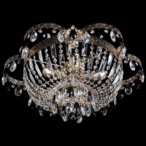 Люстра Камея Флора №5 с подвесом Черная в Химках Гусь Хрустальный