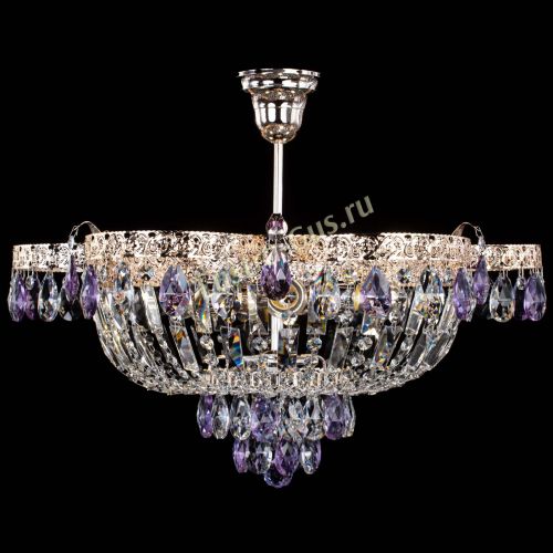Люстра Камея Флора №5 с подвесом Фиолетовая в Химках Гусь Хрустальный