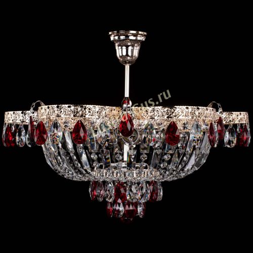 Люстра Камея Флора №5 с подвесом Красная в Химках Гусь Хрустальный