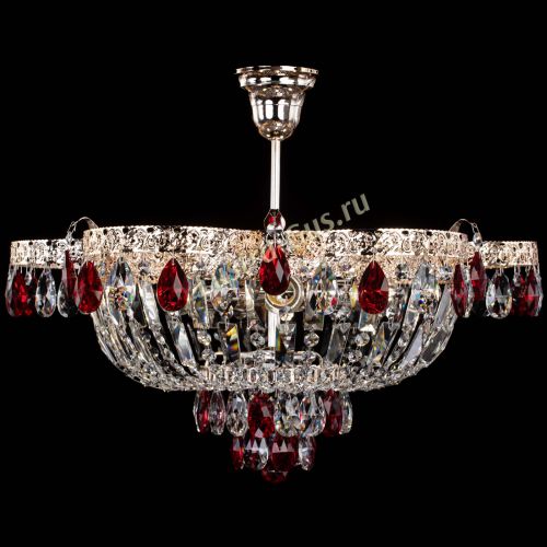 Люстра Камея Флора №5 с подвесом Красная в Химках Гусь Хрустальный