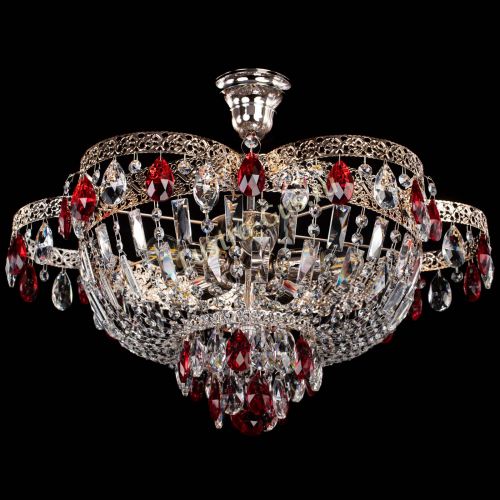 Люстра Камея Флора №5 с подвесом Красная в Химках Гусь Хрустальный