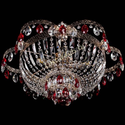 Люстра Камея Флора №5 с подвесом Красная в Химках Гусь Хрустальный