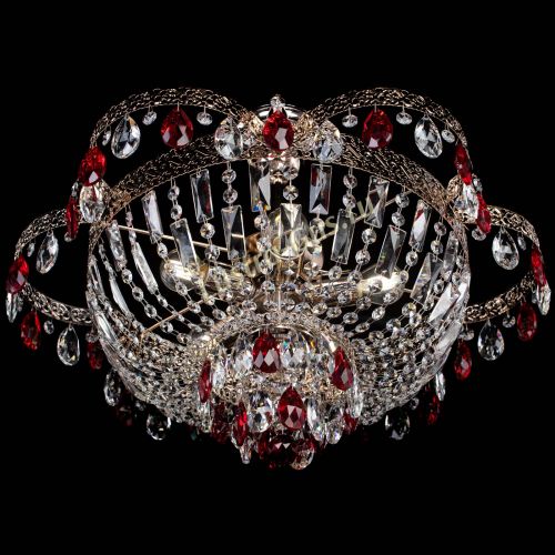 Люстра Камея Флора №5 с подвесом Красная в Химках Гусь Хрустальный