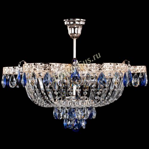 Люстра Камея Флора №5 с подвесом Синяя в Химках Гусь Хрустальный