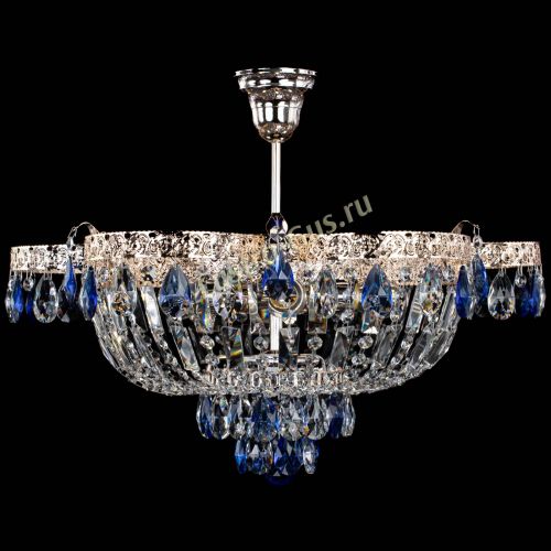 Люстра Камея Флора №5 с подвесом Синяя в Химках Гусь Хрустальный