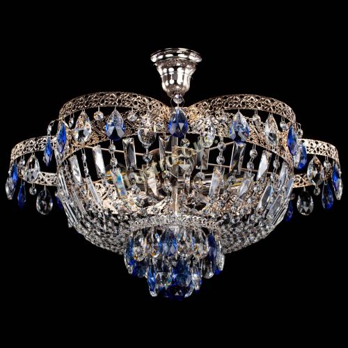 Люстра Камея Флора №5 с подвесом Синяя в Химках Гусь Хрустальный