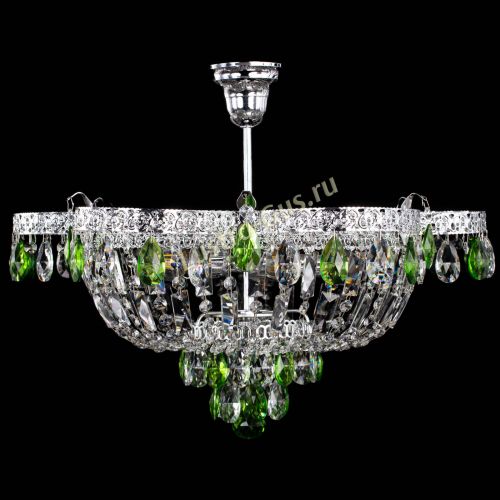 Люстра Камея Флора №5 с подвесом Зеленая в Химках Гусь Хрустальный