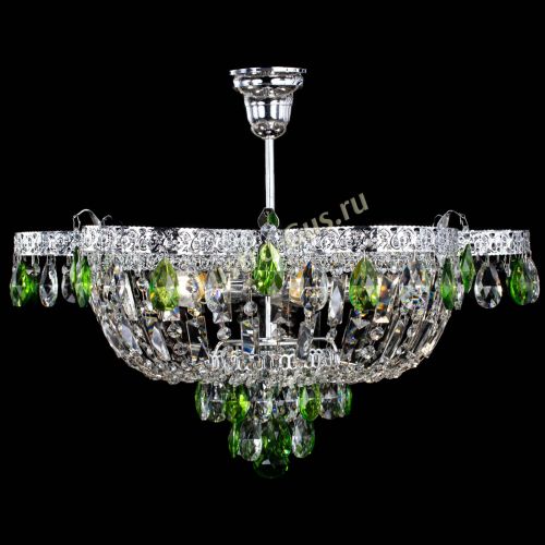 Люстра Камея Флора №5 с подвесом Зеленая в Химках Гусь Хрустальный