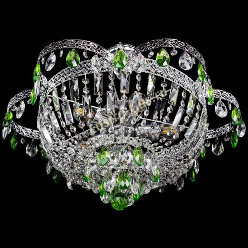 Люстра Камея Флора №5 с подвесом Зеленая в Химках Гусь Хрустальный