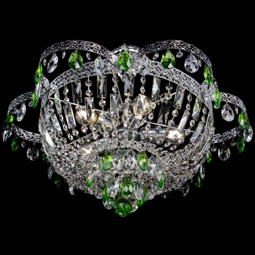 Люстра Камея Флора №5 с подвесом Зеленая в Химках Гусь Хрустальный