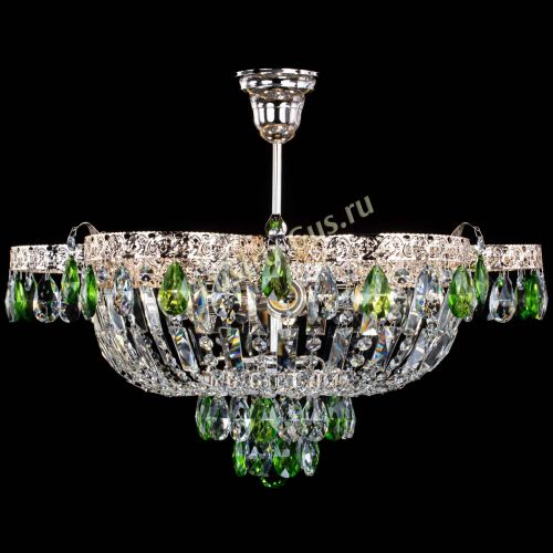 Люстра Камея Флора №5 с подвесом Зеленая в Химках Гусь Хрустальный