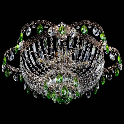 Люстра Камея Флора №5 с подвесом Зеленая в Химках Гусь Хрустальный