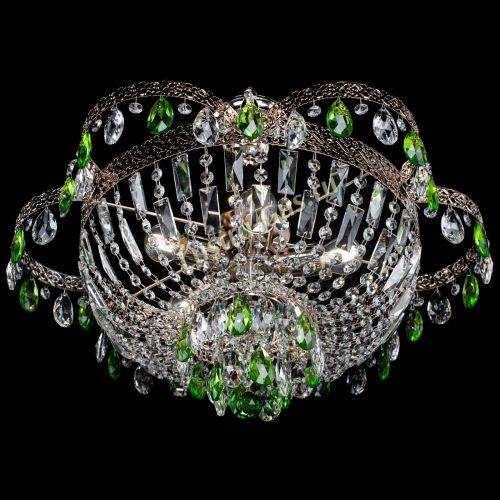 Люстра Камея Флора №5 с подвесом Зеленая в Химках Гусь Хрустальный