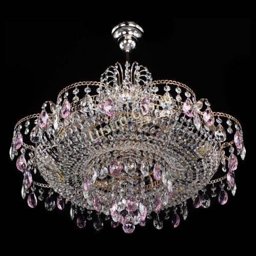 Люстра Камея журавлики №6 розовая в Химках Гусь Хрустальный