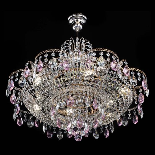 Люстра Камея журавлики №6 розовая в Химках Гусь Хрустальный