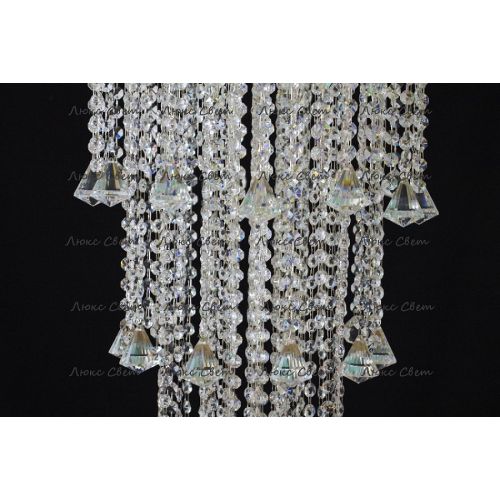 Люстра Капель 5 ламп конус 40 см длинная  в Химках Гусь Хрустальный