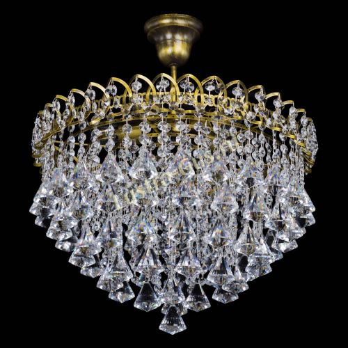 Люстра Капель Пирамида 40 с подвесом под бронзу в Химках Гусь Хрустальный