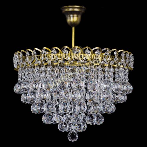 Люстра Капель Пирамида Шар 40 с подвесом под бронзу в Химках Гусь Хрустальный