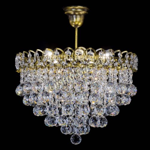 Люстра Капель Пирамида Шар 40 с подвесом под бронзу в Химках Гусь Хрустальный