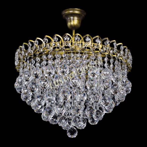 Люстра Капель Пирамида Шар 40 с подвесом под бронзу в Химках Гусь Хрустальный