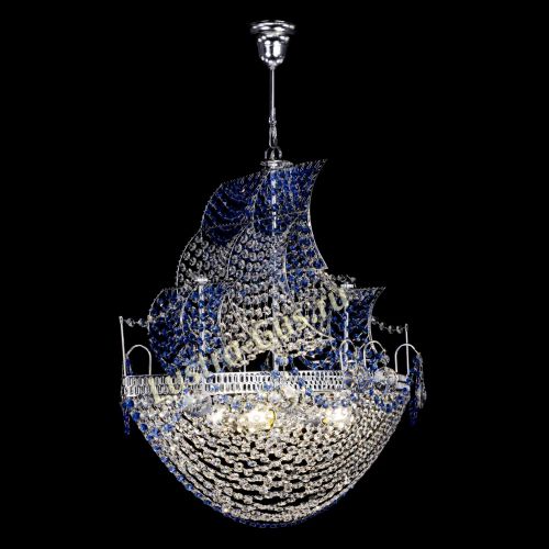 Люстра Каравелла №1 синяя в Химках Гусь Хрустальный
