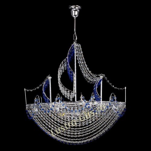Люстра Каравелла №1 синяя в Химках Гусь Хрустальный