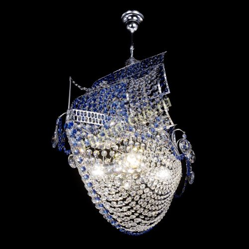 Люстра Каравелла №1 синяя в Химках Гусь Хрустальный