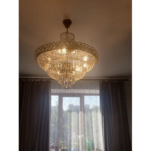 Люстра Хрустальный Каскад №8 с подвесом под бронзу в Химках Гусь Хрустальный