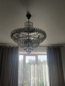 Люстра Хрустальный Каскад №8 с подвесом под бронзу в Химках отзыв и фото покупателя