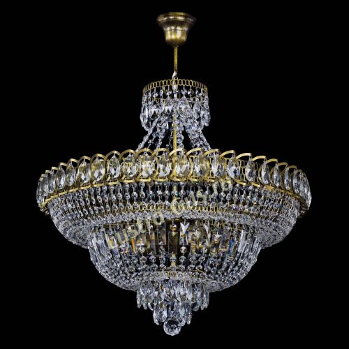 Люстра Хрустальный Каскад №8 с подвесом под бронзу в Химках Гусь Хрустальный
