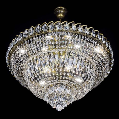 Люстра Хрустальный Каскад №8 с подвесом под бронзу в Химках Гусь Хрустальный